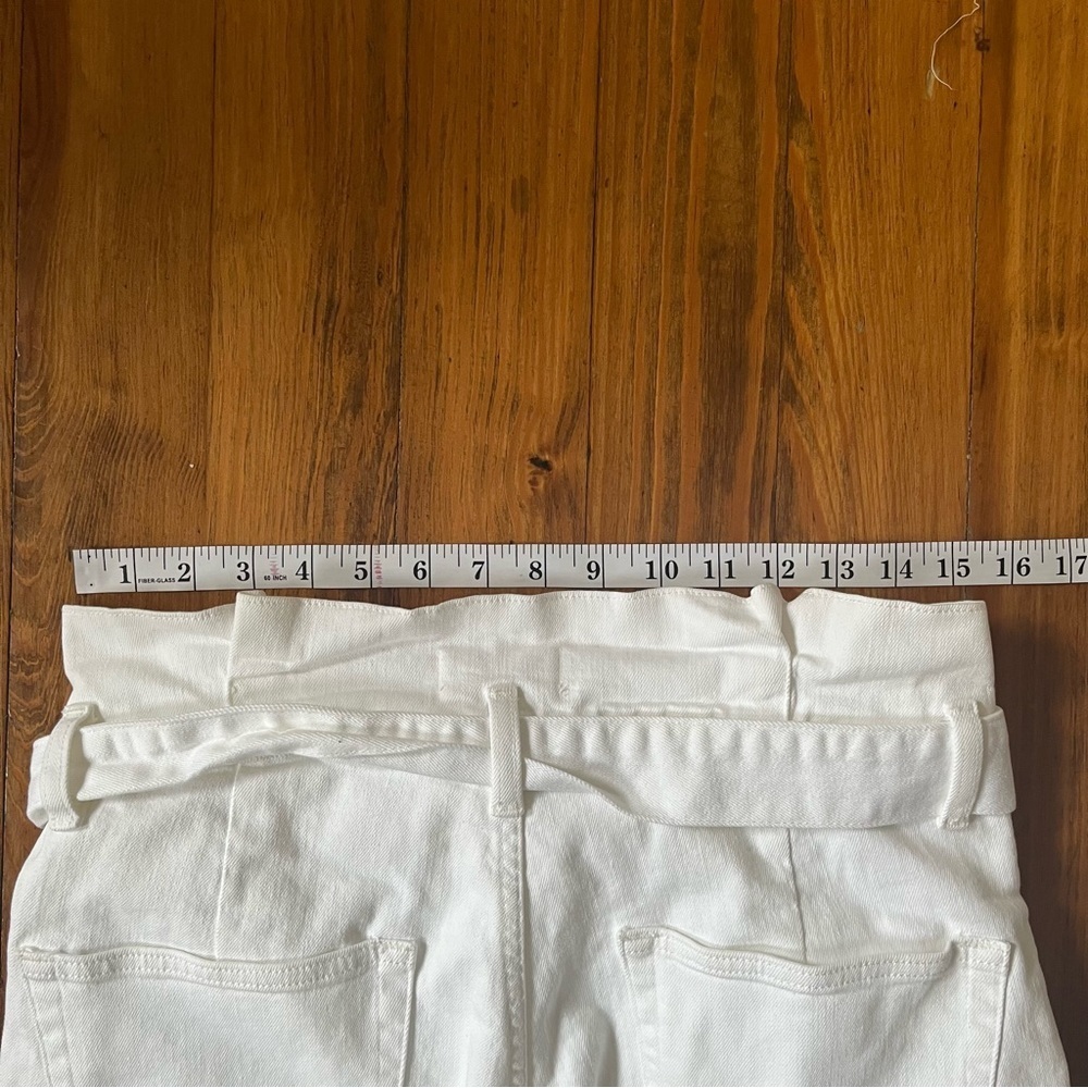 FRAME White High Waist Belted Pleated Pegged Jeans in 29 Crop - Picture 6 of 8
